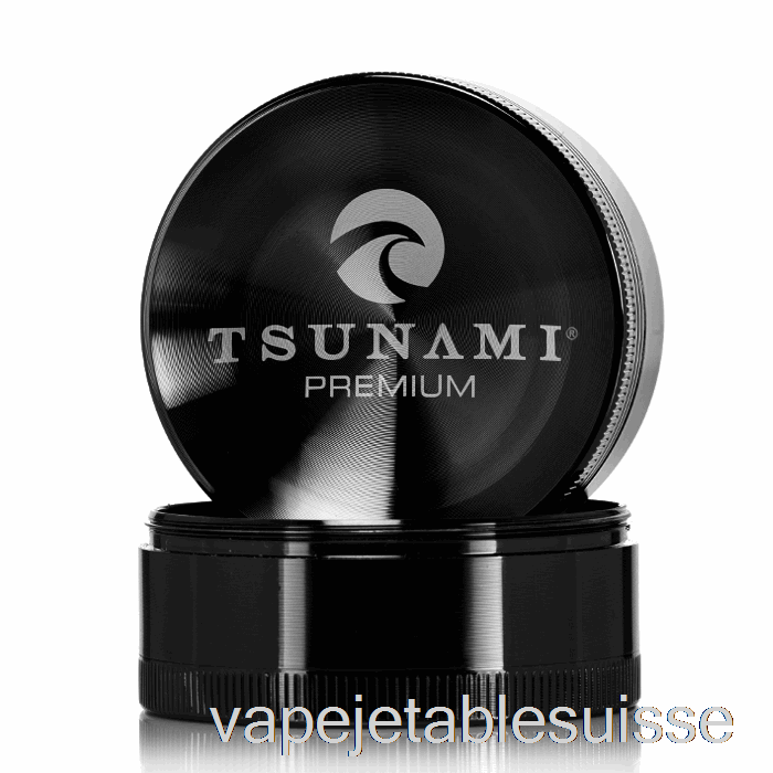 Vape Suisse Tsunami 2,4 Pouces Broyeur Supérieur Encastré 4 Pièces Noir (63 Mm)